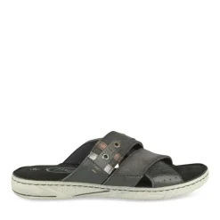 Mules NOIR Homme CUIR Motif Uni A Enfiler