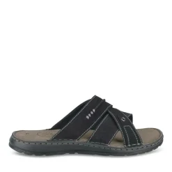 Mules NOIR Homme CUIR Motif Uni A Enfiler