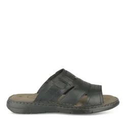 Mules NOIR Homme CUIR Motif Uni A Enfiler