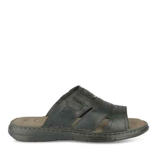 Mules NOIR Homme CUIR Motif Uni A Enfiler