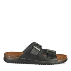 Mules NOIR Homme CUIR Motif Uni A Enfiler