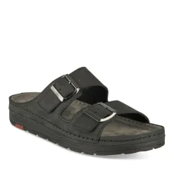 Mules NOIR Homme CUIR Motif Uni A Enfiler