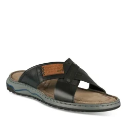 Mules NOIR Homme CUIR Motif Uni A Enfiler