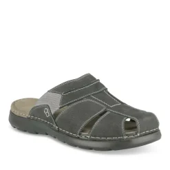Mules NOIR Homme CUIR Motif Uni A Enfiler