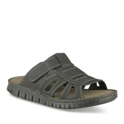 Mules NOIR Homme CUIR Motif Uni A Enfiler