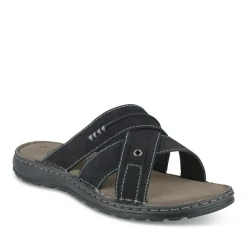 Mules NOIR Homme CUIR Motif Uni A Enfiler