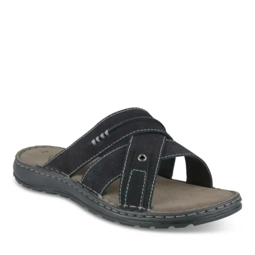 Mules NOIR Homme CUIR Motif Uni A Enfiler