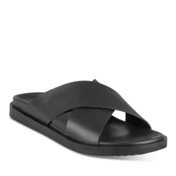 Mules NOIR Homme CUIR Motif Uni A Enfiler