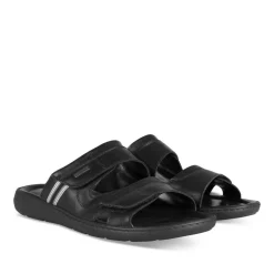 Mules NOIR Homme CUIR Motif Uni A Enfiler