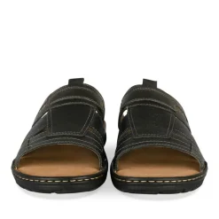 Mules NOIR Homme CUIR Motif Uni A Enfiler