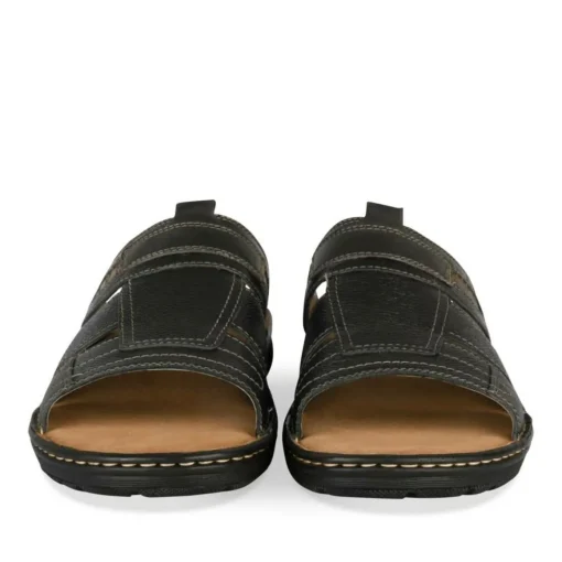 Mules NOIR Homme CUIR Motif Uni A Enfiler
