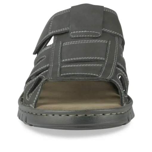 Mules NOIR Homme CUIR Motif Uni A Enfiler