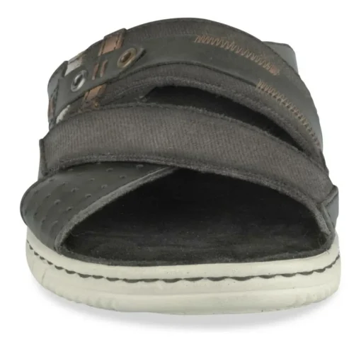 Mules NOIR Homme CUIR Motif Uni A Enfiler