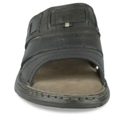 Mules NOIR Homme CUIR Motif Uni A Enfiler