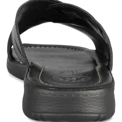Mules NOIR Homme CUIR Motif Uni A Enfiler