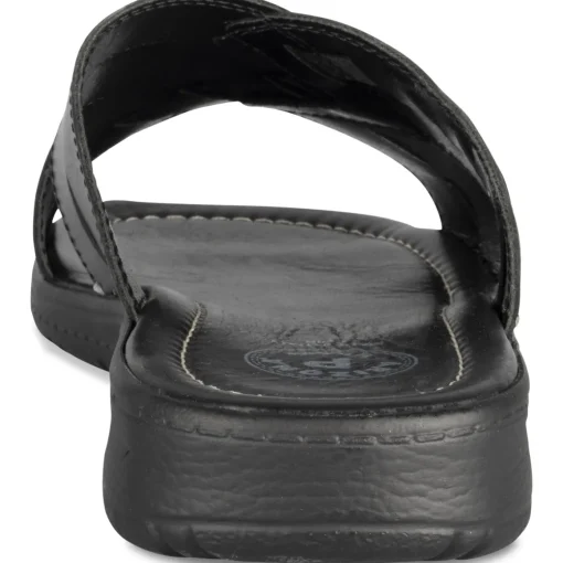 Mules NOIR Homme CUIR Motif Uni A Enfiler