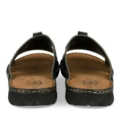 Mules NOIR Homme CUIR Motif Uni A Enfiler