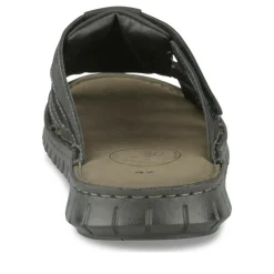 Mules NOIR Homme CUIR Motif Uni A Enfiler