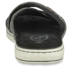 Mules NOIR Homme CUIR Motif Uni A Enfiler