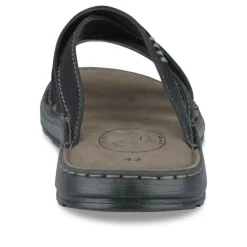 Mules NOIR Homme CUIR Motif Uni A Enfiler