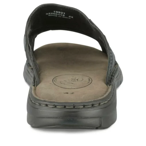 Mules NOIR Homme CUIR Motif Uni A Enfiler