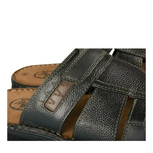Mules NOIR Homme CUIR Motif Uni A Enfiler