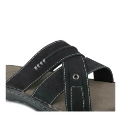 Mules NOIR Homme CUIR Motif Uni A Enfiler