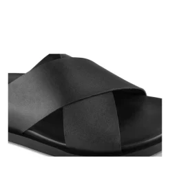 Mules NOIR Homme CUIR Motif Uni A Enfiler