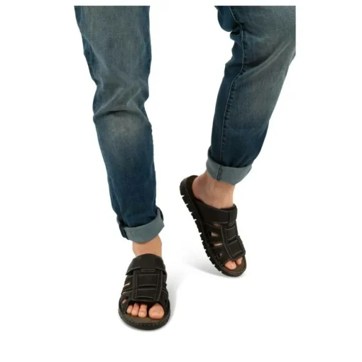 Mules NOIR Homme CUIR Motif Uni