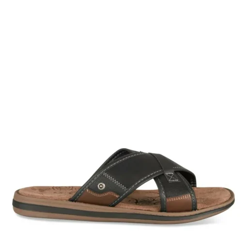 Mules NOIR Homme Motif Uni A Enfiler