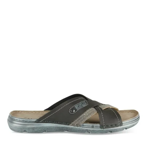 Mules NOIR Homme Motif Uni A Enfiler