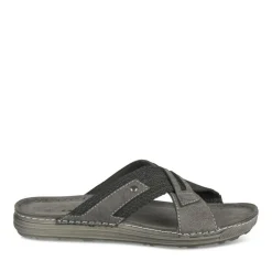 Mules NOIR Homme Motif Uni A Enfiler