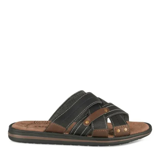 Mules NOIR Homme Motif Uni A Enfiler