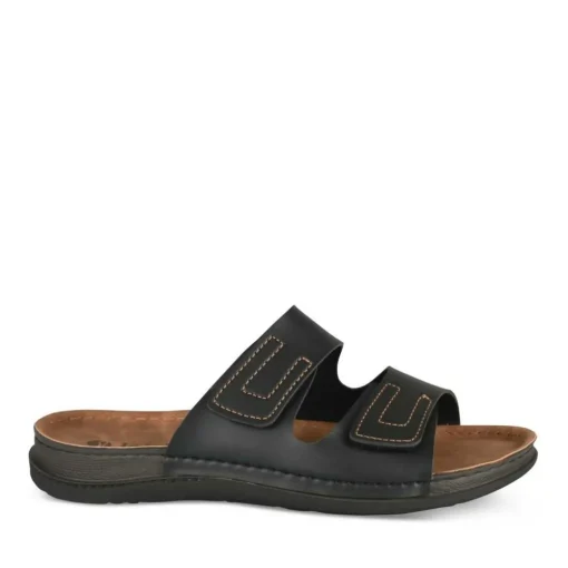 Mules NOIR Homme Motif Uni A Enfiler