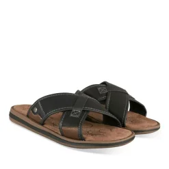 Mules NOIR Homme Motif Uni A Enfiler