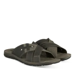 Mules NOIR Homme Motif Uni A Enfiler