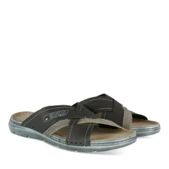 Mules NOIR Homme Motif Uni A Enfiler