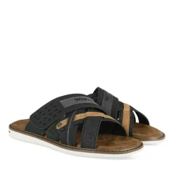 Mules NOIR Homme Motif Uni A Enfiler
