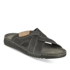 Mules NOIR Homme Motif Uni A Enfiler
