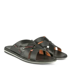 Mules NOIR Homme Motif Uni A Enfiler