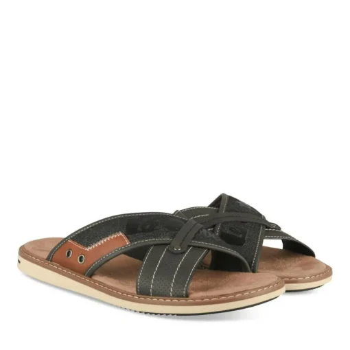 Mules NOIR Homme Motif Uni A Enfiler