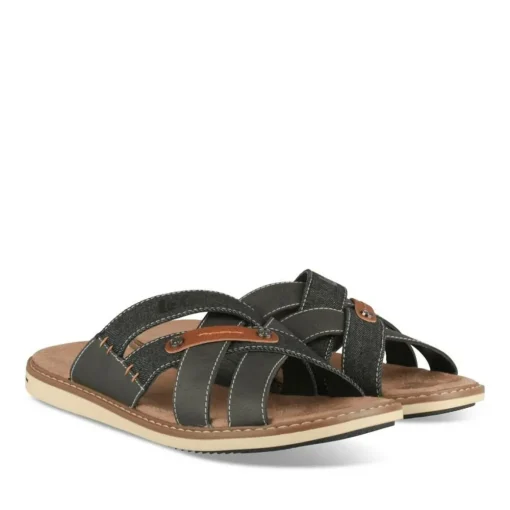 Mules NOIR Homme Motif Uni A Enfiler