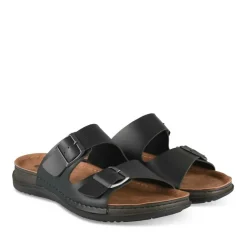 Mules NOIR Homme Motif Uni A Enfiler