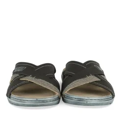 Mules NOIR Homme Motif Uni A Enfiler