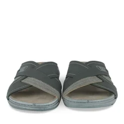 Mules NOIR Homme Motif Uni A Enfiler