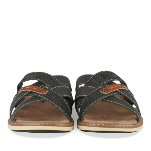 Mules NOIR Homme Motif Uni A Enfiler