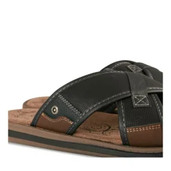 Mules NOIR Homme Motif Uni A Enfiler