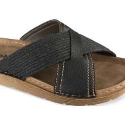 Mules NOIR Homme Motif Uni A Enfiler