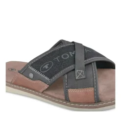 Mules NOIR Homme Motif Uni A Enfiler