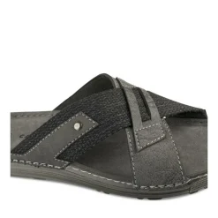Mules NOIR Homme Motif Uni A Enfiler